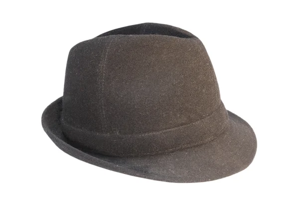 Schwarzer Hut auf weißem Hintergrund — Stockfoto