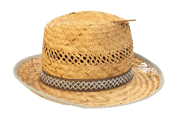 Плетений пошкоджений старий капелюх — стокове фото