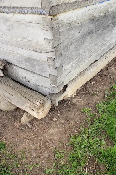 Effects of fungus attack on old wooden wall — Stock Photo, Image