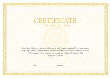 Sertifika. Şablon diploma, para birimi.
