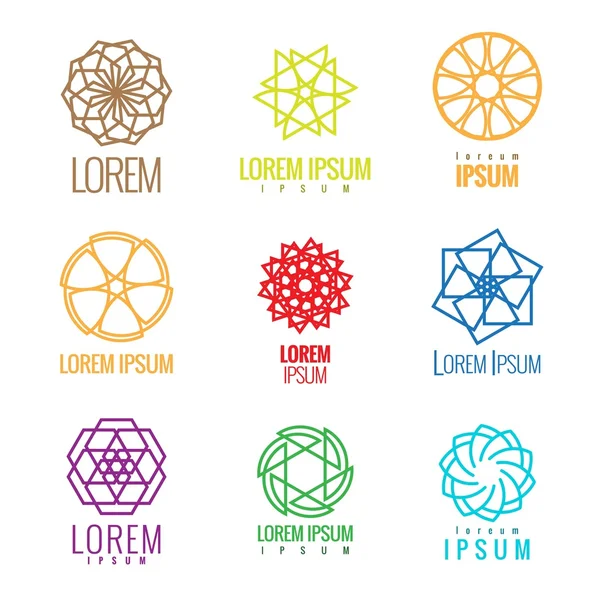 Set elemen Logo. Bentuk abstrak - Stok Vektor