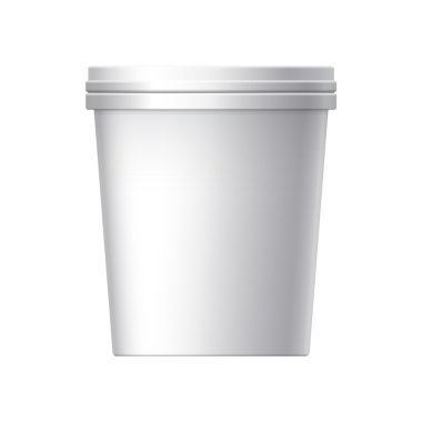 Beyaz boş plastik konteyner