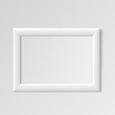 Resimler için gerçekçi beyaz yatay çerçeve