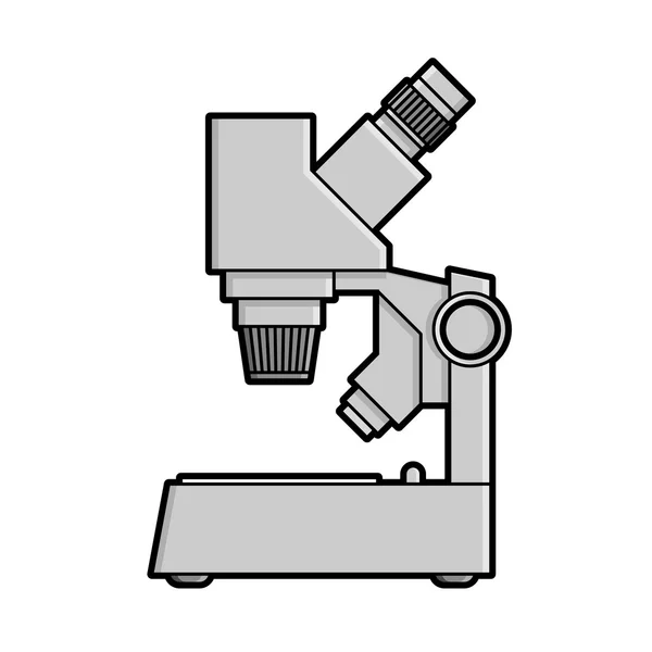 Modernes Mikroskop. Symbol auf weißem Hintergrund. — Stockvektor