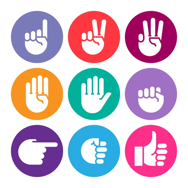 el hareketleri. satır Icons set.