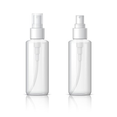 Cosmetic glass bottle can sprayer container.  clipart