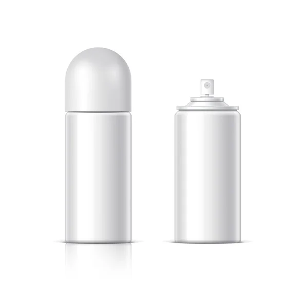 Realistic White Cosmetics bottle can Spray — Stock Vector