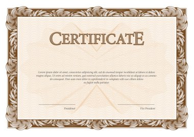 Sertifika ve diploma şablonu.