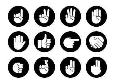 Hand gestures. icons set. clipart
