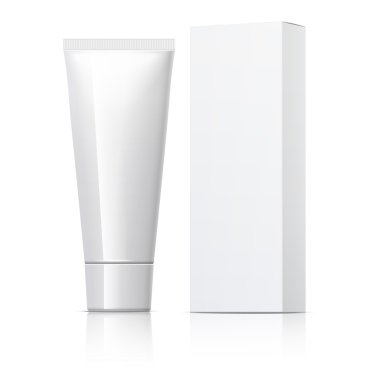 gerçekçi beyaz tüp ve ambalaj.