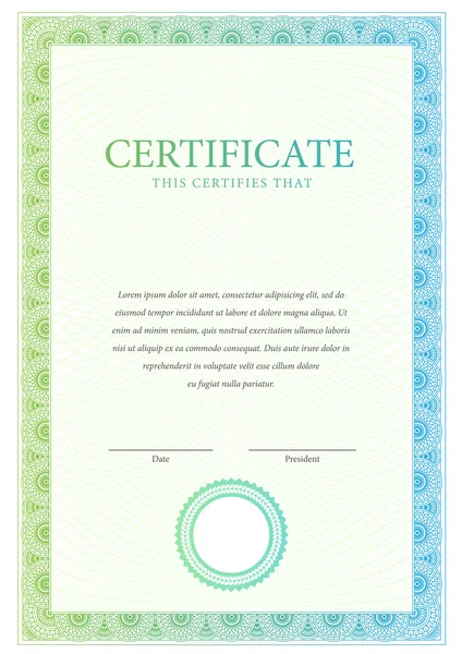 Modèle de certificat et de diplôme . — Image vectorielle