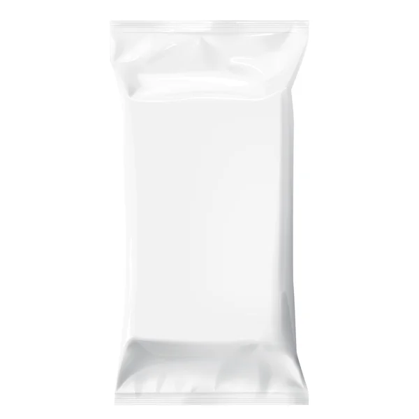 Bianco modello Blank Packaging Foil per salviette umidificate . — Vettoriale Stock