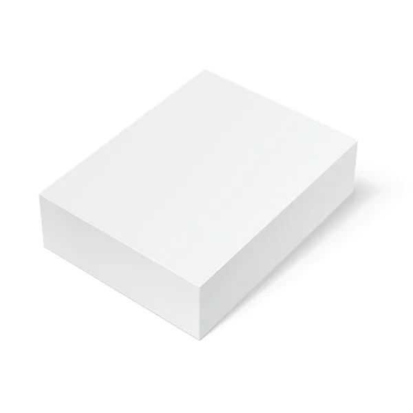 Caja blanca del paquete. Para software, dispositivo electrónico — Vector de stock