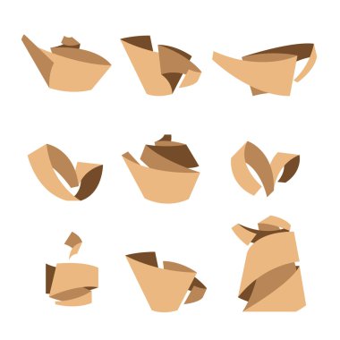 Çay. Katlanmış şeritler gelen şık öğeleri.