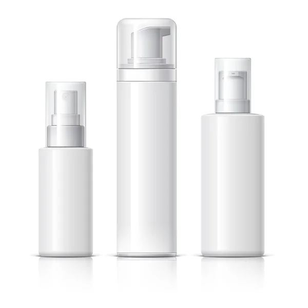 Realistische cosmetische fles kan sproeien container. — Stockvector