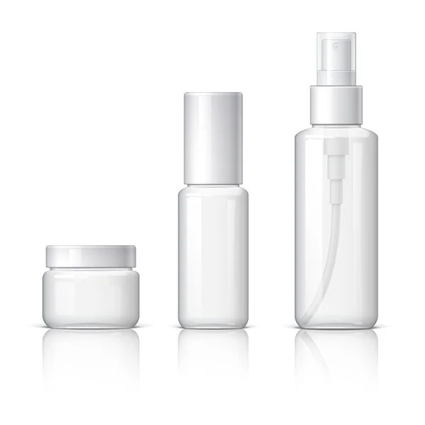 Realistische cosmetische fles kan sproeien container. — Stockvector