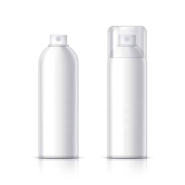 現実的な白化粧品ボトル缶スプレーします。 — ストックベクタ