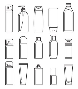 Kozmetik Şişeler. Düz simgeler