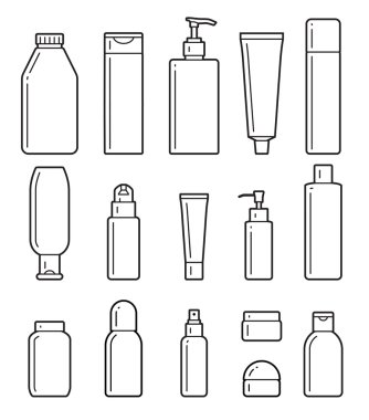 Kozmetik Şişeler. Düz simgeler