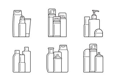 Kozmetik. Düz simgeler