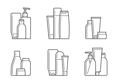 Kozmetik. Düz simgeler