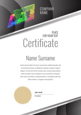 Modern sertifika. Şablon diploma, para birimi.