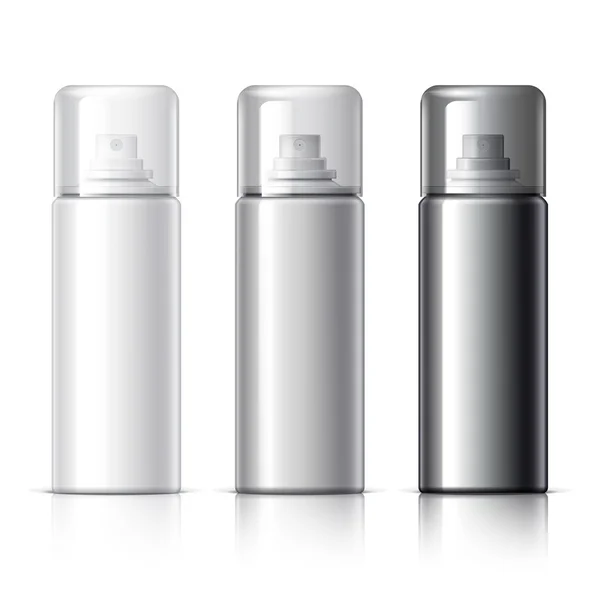 Realistiska vit kosmetika flaska kan spraya — Stock vektor