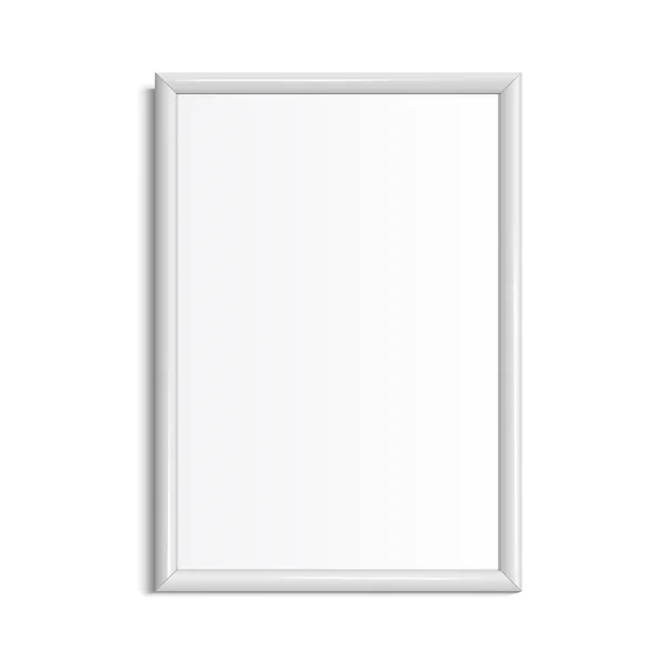 Quadro horizontal branco realista para pinturas — Vetor de Stock