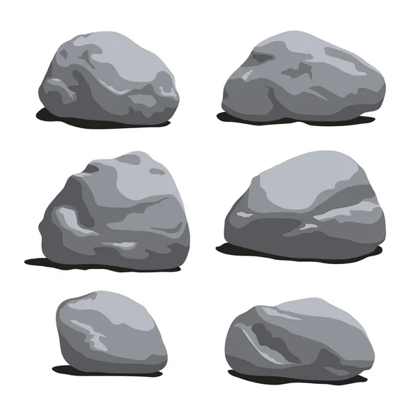 Kayalar ve taşlar farklı şekiller kümesi. — Stok Vektör