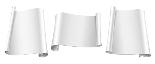 Rouleaux vierges d'autocollants en papier blanc — Image vectorielle