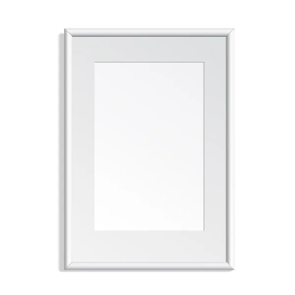 Realistic White horizontal frame for paintings — Stock Vector