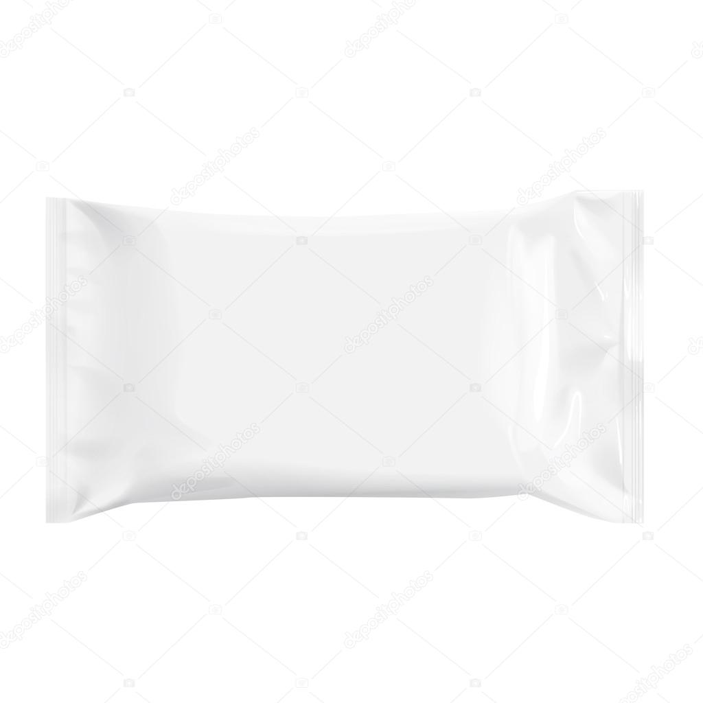 White Blank template Packaging Foil for wet wipes.