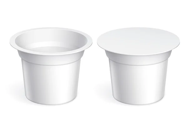 超薄白色空白塑料容器 — 图库矢量图片