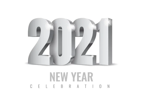 Vector Text Design 2020 Silver Numbers Happy New Year Template — Stock Vector