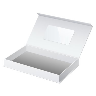 Beyaz paket karton kutu açıldı