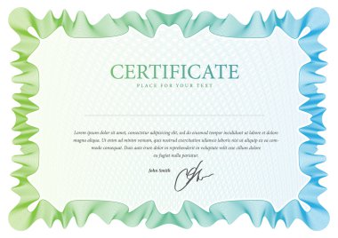 Sertifikada kullanılan vektör desen