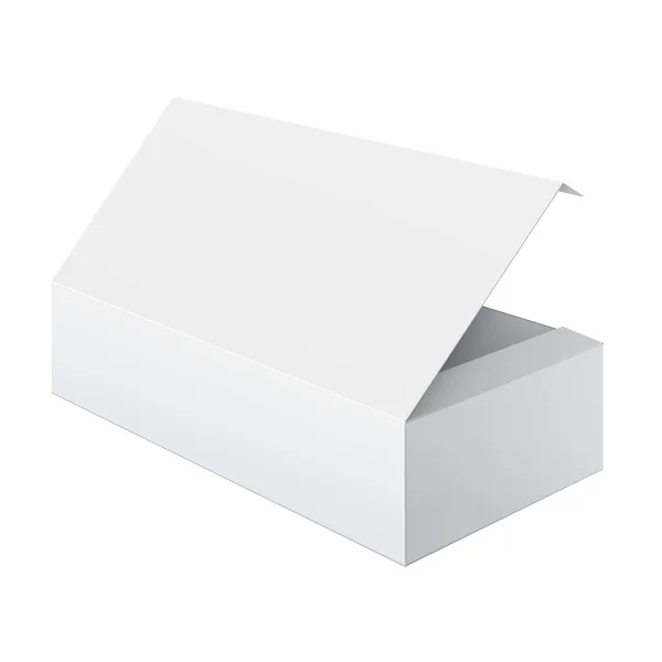 Caja blanca abierta para dispositivo electrónico — Vector de stock