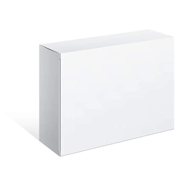 Caja blanca del paquete. Para software, dispositivo electrónico — Vector de stock