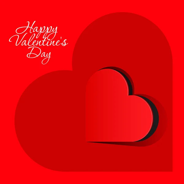 Corazón rojo realista dentro de un gran corazón. Día de San Valentín o fondo de vector de boda — Archivo Imágenes Vectoriales
