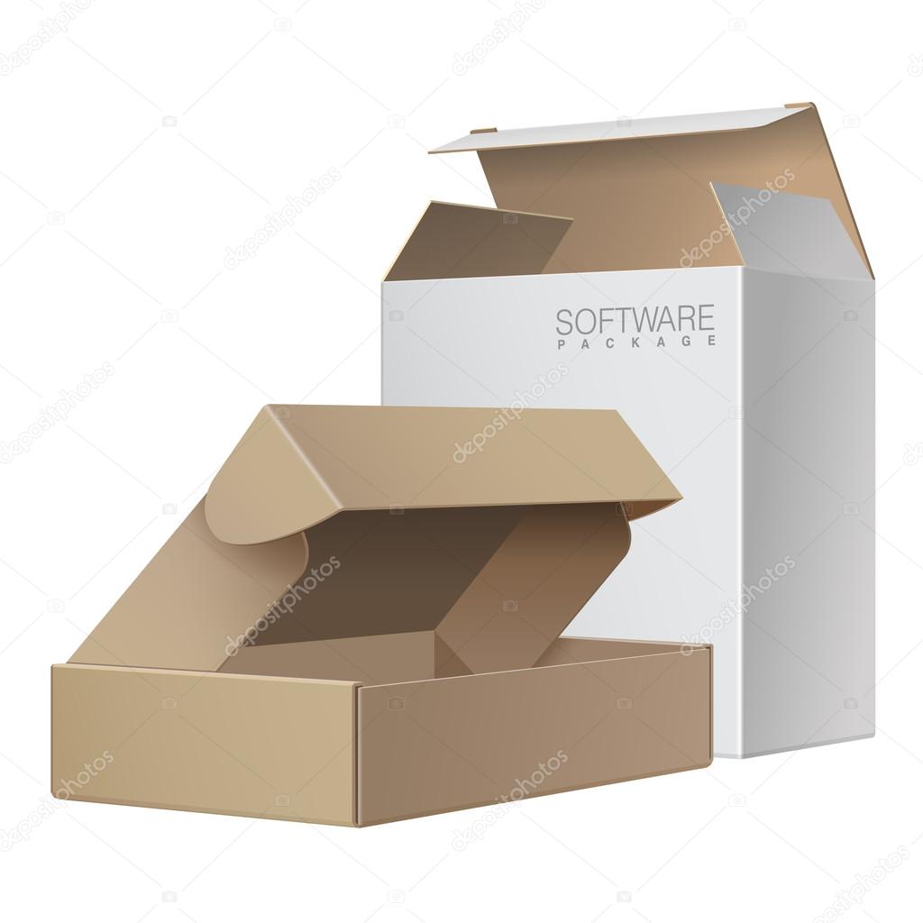 Two Package Box Opened. For Software, electronic device