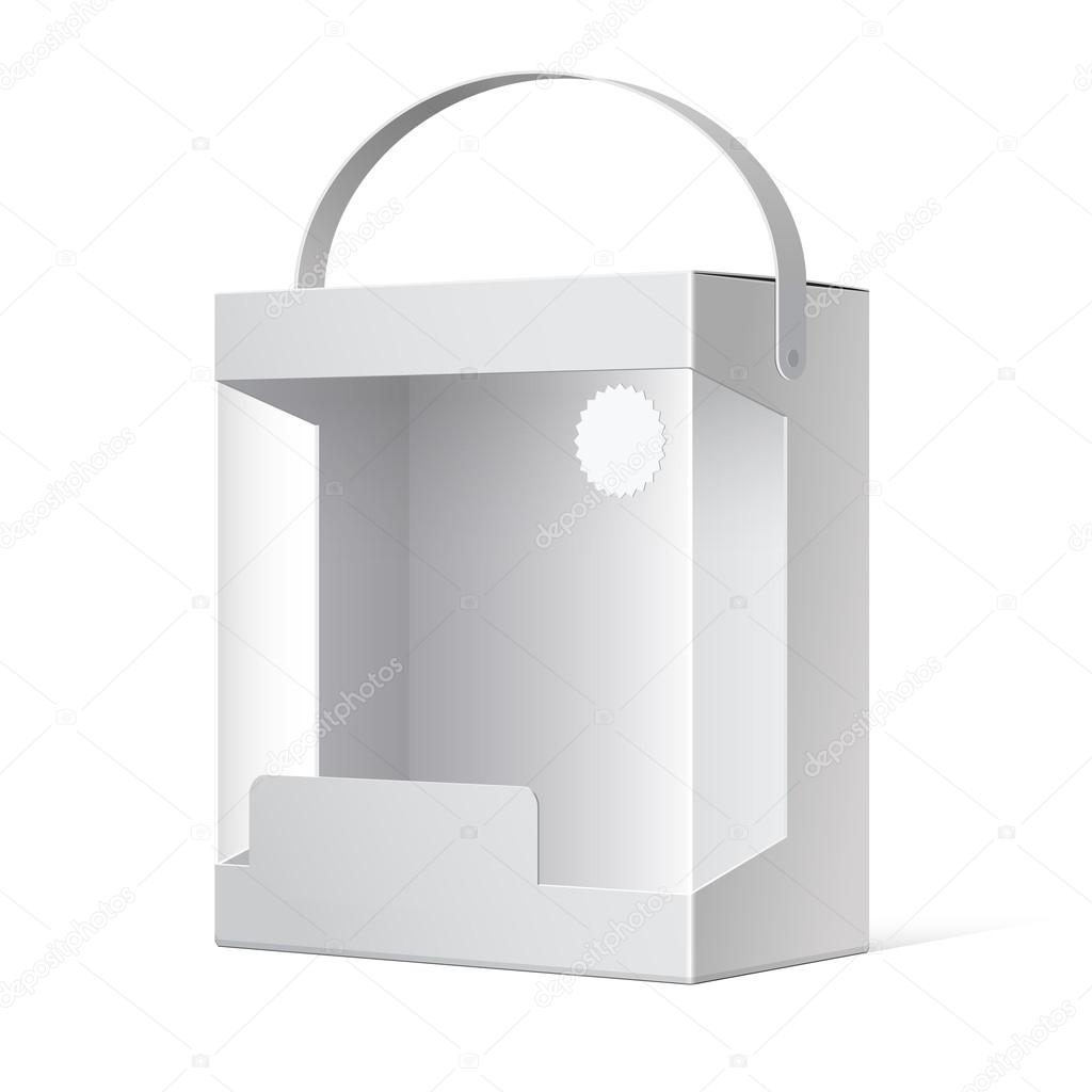 Light Package Box with a handle and a transparent window.