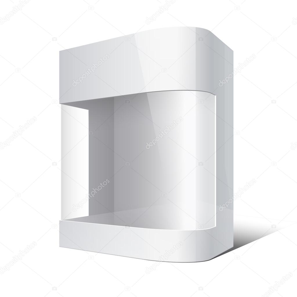 Package Box with rounded corner and transparent plastic window.