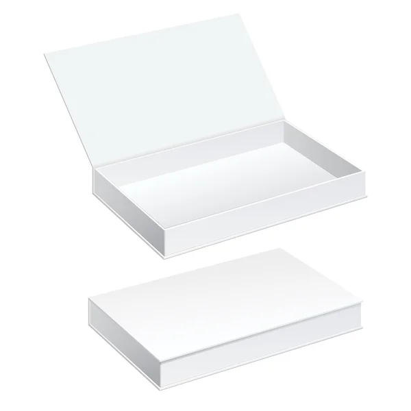 Caja de cartón paquete blanco conjunto — Vector de stock