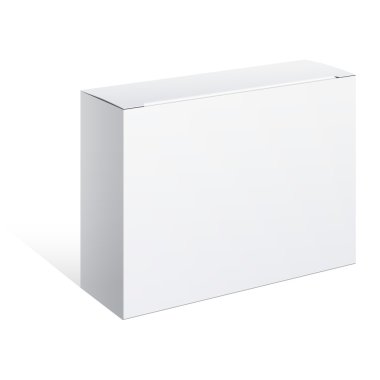 Gerçekçi beyaz paket kutu