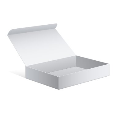 Gerçekçi beyaz paket karton kutu