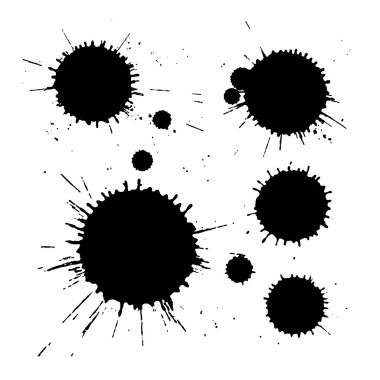 set kalem ve mürekkep lekesi