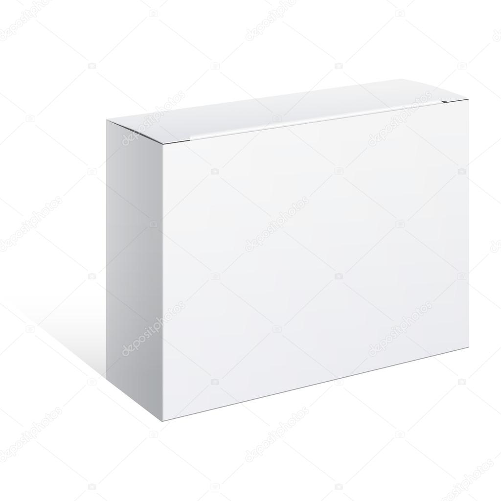 Realistic White Package Box
