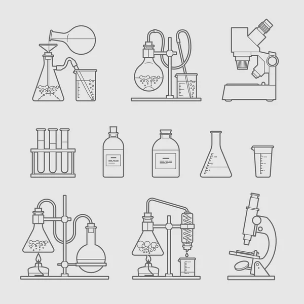Chemical icons set — Stock Vector