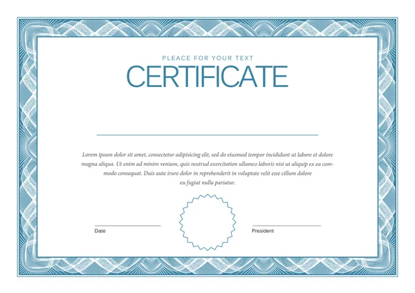 Certificaat. Moderne sjabloon diploma's, valuta. — Stockvector