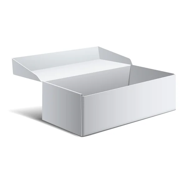 Realistische witte pakket Box. — Stockvector